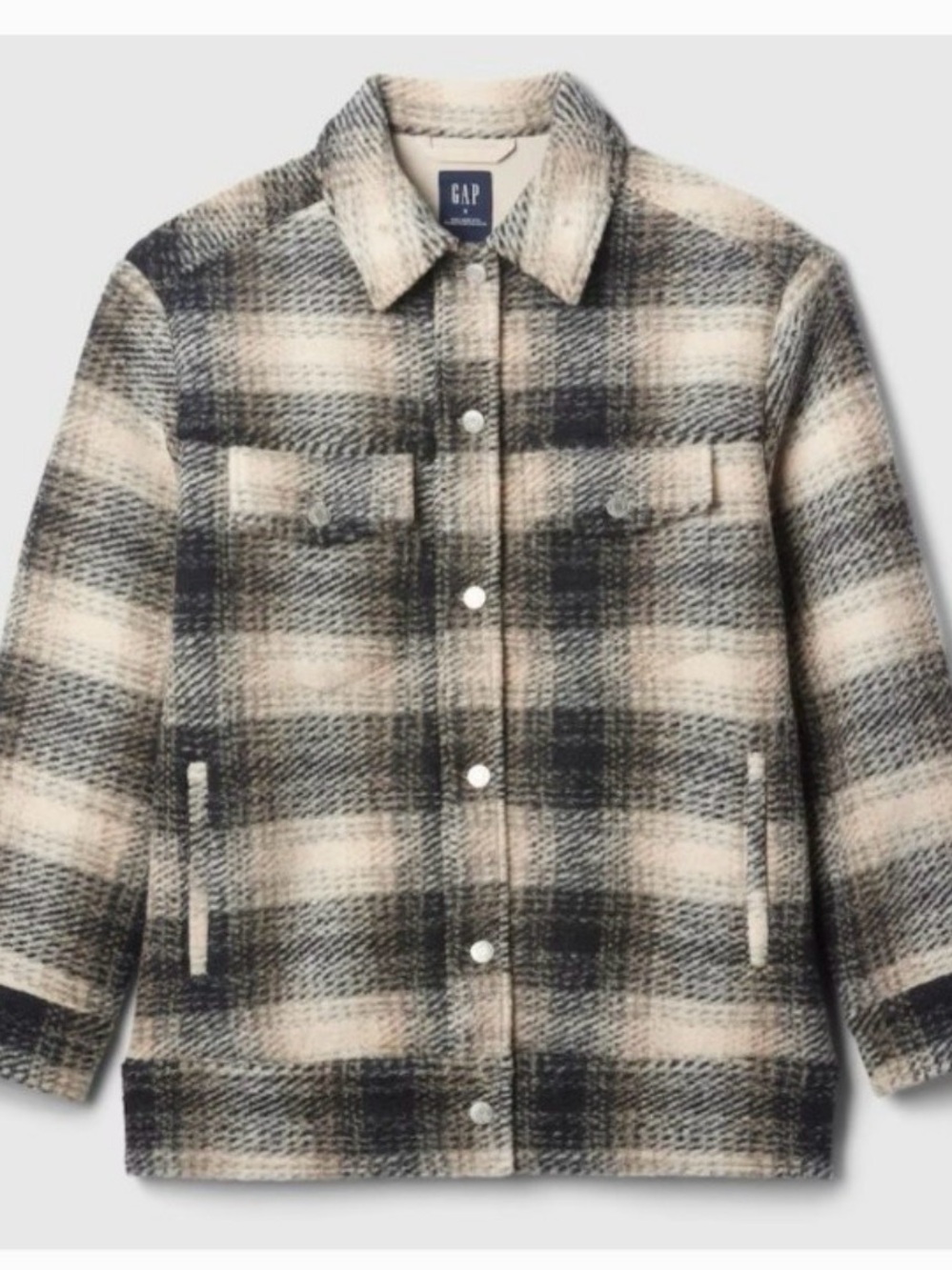 GAP plaid Oversized Wool heavy duty jacket
